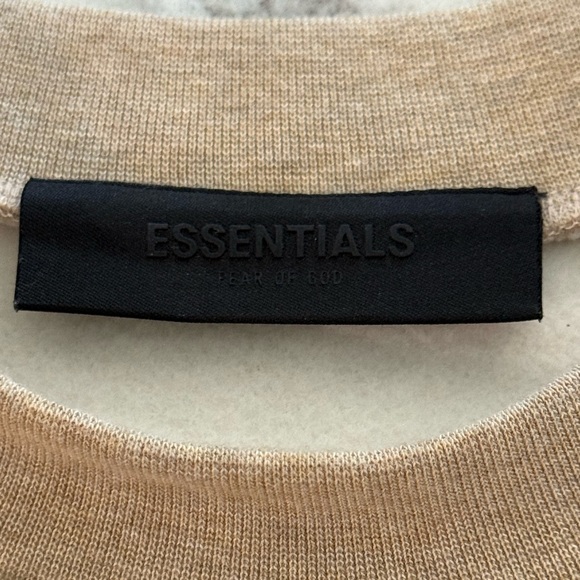 Fear of God Essentials Men's Tan Neutral Logo Sweatshirt Pockets- Medium - Picture 8 of 12